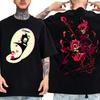 Anime Hazbin Hotel Alastor Druck Reines Baumwoll-T-Shirt Sommer Herren und Damen Lässige Mode Trendiges Kurzarm Paarkleidung