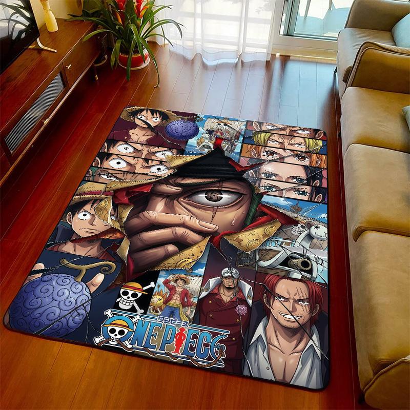 One Piece Room Carpet Rug Anime Floor Mat Soft Texture Non Slip Base for Living Room Bedroom -QJY