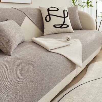 Living Room Cotton Sofa Towel Anti-Pet Scratch Protection Sofa Cover Linen Sofa Cushion Cover Universal Non-Slip Cushion Plain