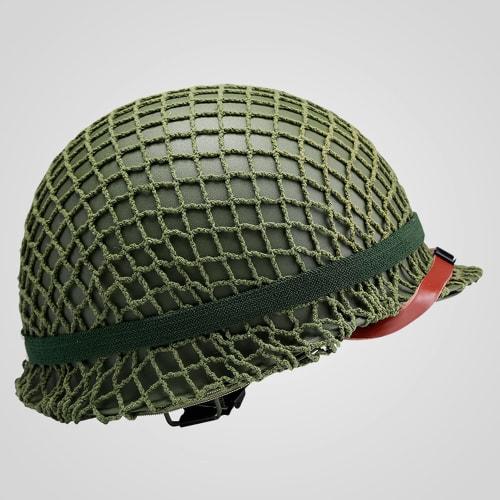 Heavy-duty US Military M-1 Steel Military Helmet, WWII Early Model, for Survival and Airsoft, Includes Band and Helmet Net, 3-Piece Set