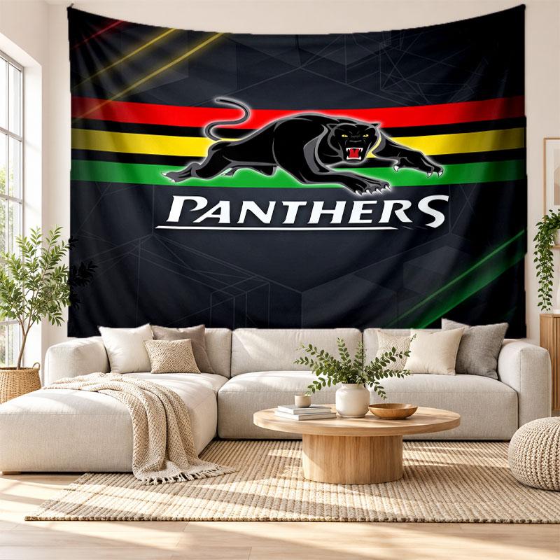 Arazzo da Parete Penrith Panthers, Appeso a Parete in Tessuto Morbido, Sfondo Decorativo per Camera da Letto, Arte da Parete per la Casa