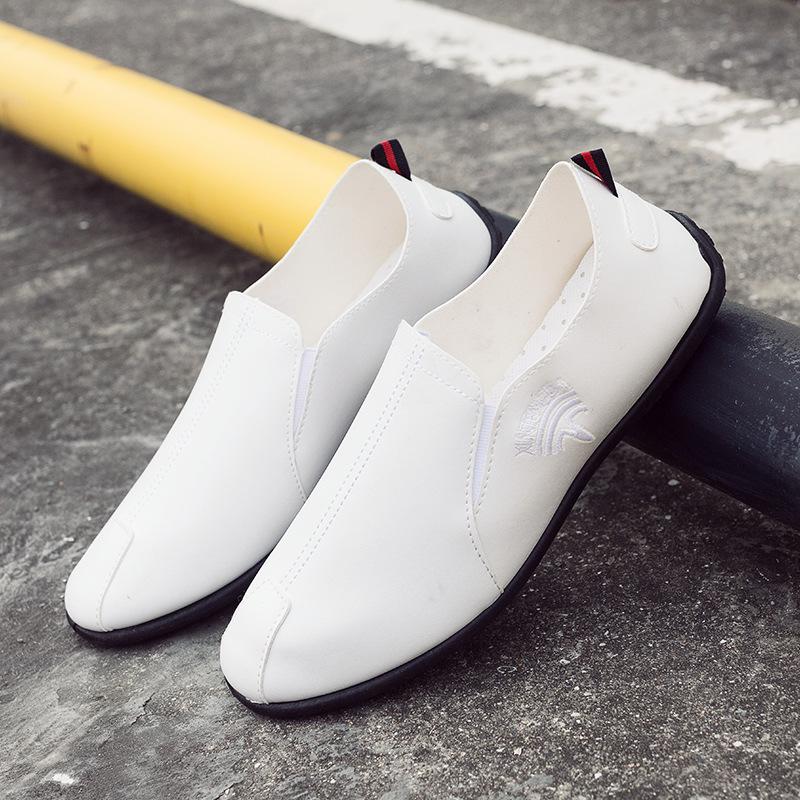 

Мужская обувь обувь новая мужская повседневная обувь мужская обувь низкие дуду обувь мягкая плоская кожаная обувь одна нога ленивая обувь 39 белый