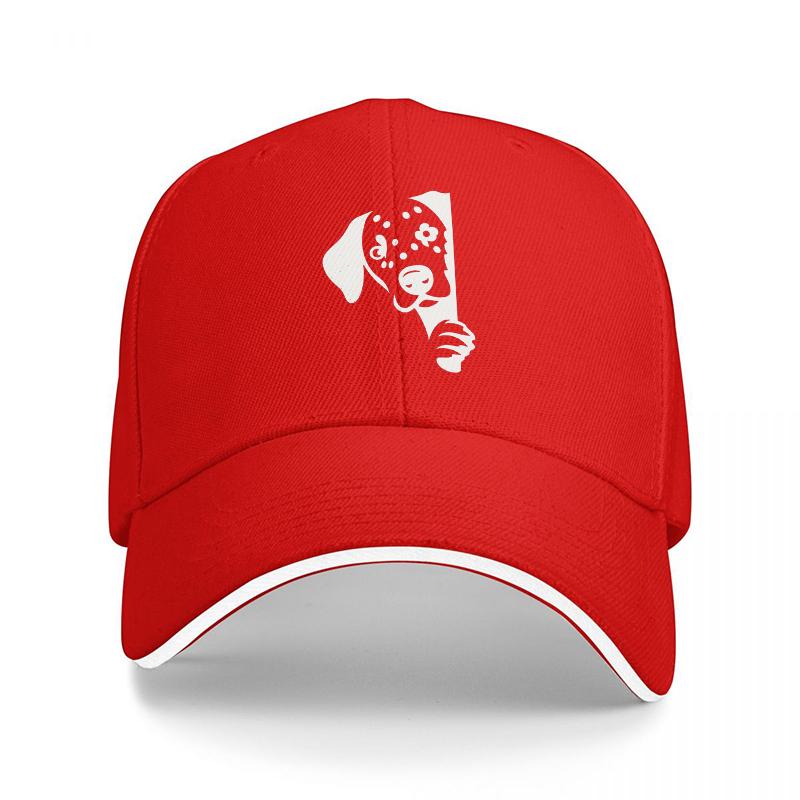 

Dalmatian Dog Face Print Baseball Cap Black and White Design Adjustable Hat for Adults Fashionable Pet Theme Headwear Adjustable