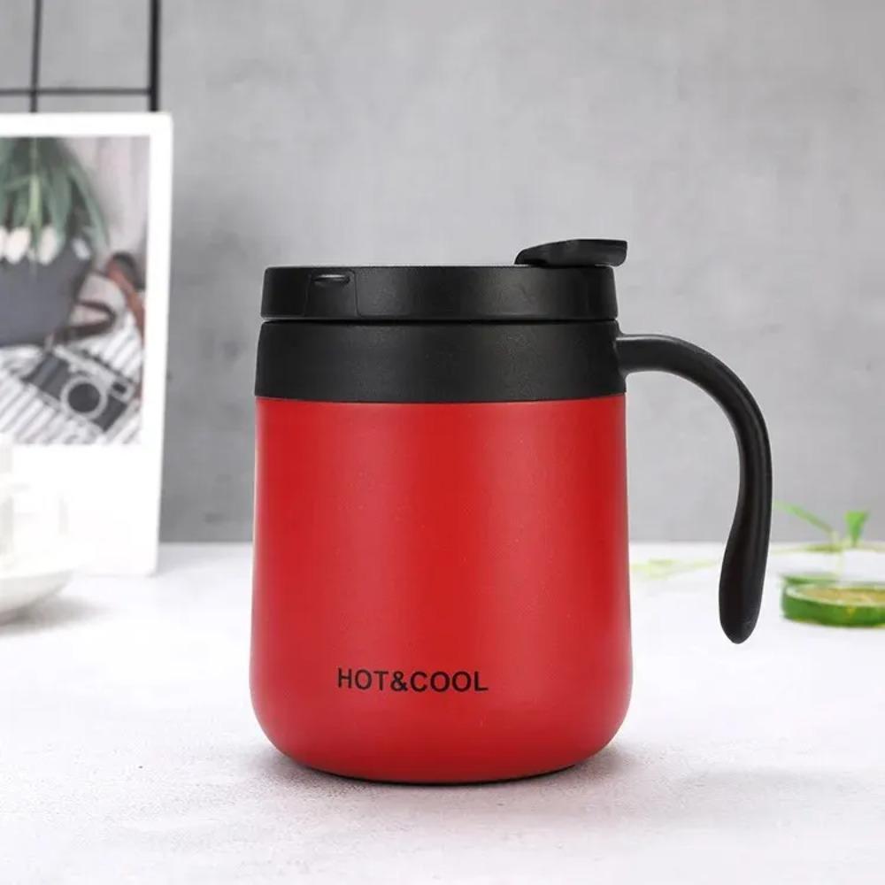 350/500 ml isolierter Kaffeebecher mit Griff, Edelstahl-Isolierbecher, Kaffeebecher, Thermoskanne, Teetassen mit Rand
