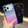 New Luxury Gradient Color Collision Shimmering Powder/Glitter Lanyard Phone Case For iPhone 17 Pro Max Air Bumper Back Cover