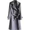High-quality gray trench coat women's new spring clothing medium and long early spring thin jacket trendy women's clothing