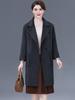Mom's Stylish Mid-Length Double-Faced Cashmere Wool Coat for Autumn & Winter - High-End, Loose Fit for Middle-Aged Women