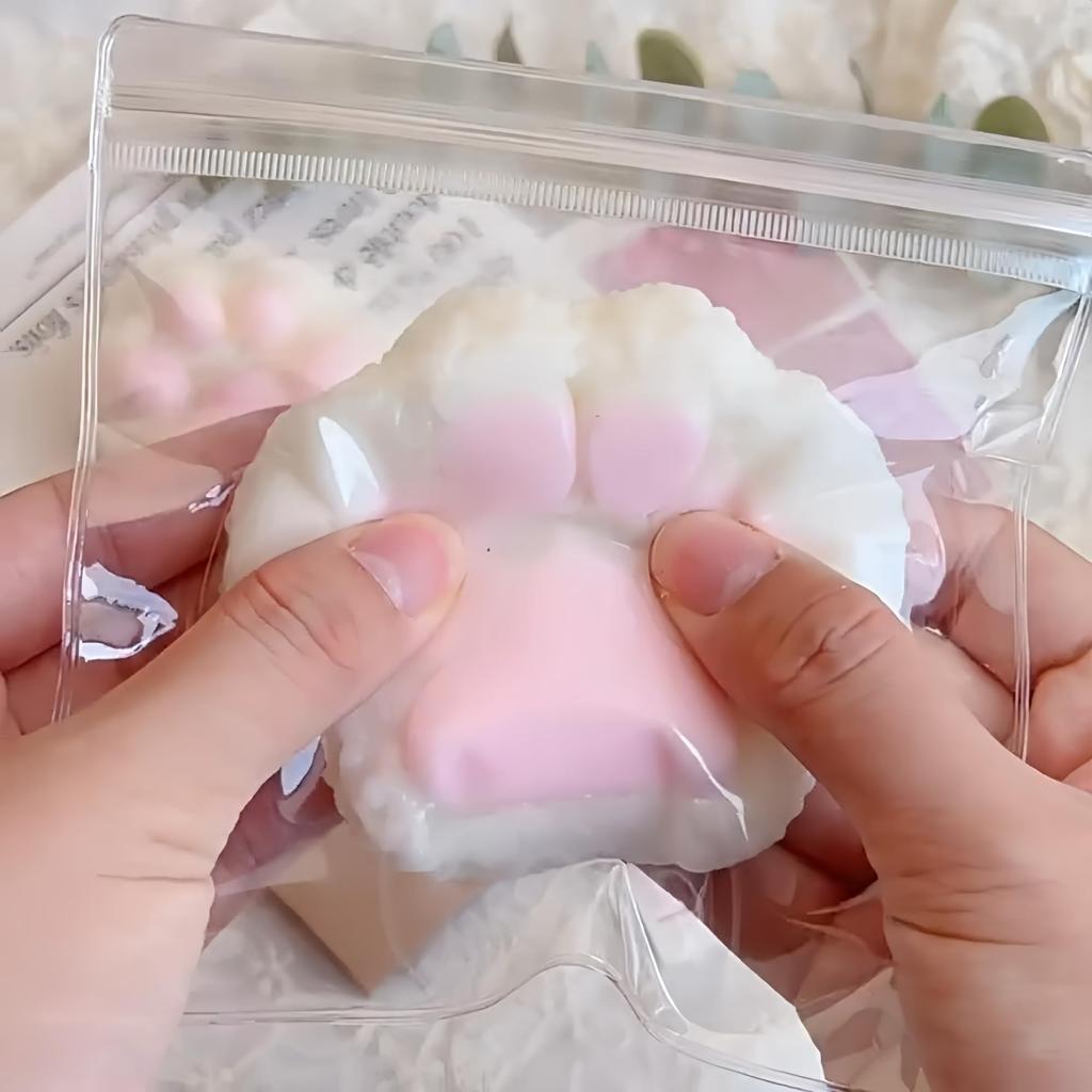Squeeze Rice Ball Paw Print Bouncy Texture Watery and Stress Relief Relaxing Squeeze Durable Suitable for Children and Gift Toy, Shape, [New Feel!