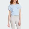 Adidas Sportswear Codes Doodle Graphic Crop Pullover Simple Casual Short Sleeve T-Shirt Women Tops Bright-Blue JX5326
