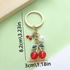 Red Cherry Pearl Resin Keychain Pendant