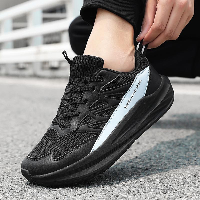 Men's Breathable Running Shoes Summer Lightweight Mesh Hollow Out Sport Shoes Anti-Slip Shock Absorption Elastic Wide Head