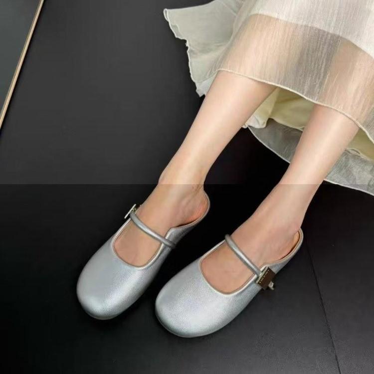 Baotou half slippers women can wear with skirts in summer French Mary Jane shoes soft soles are not tired feet single shoes women