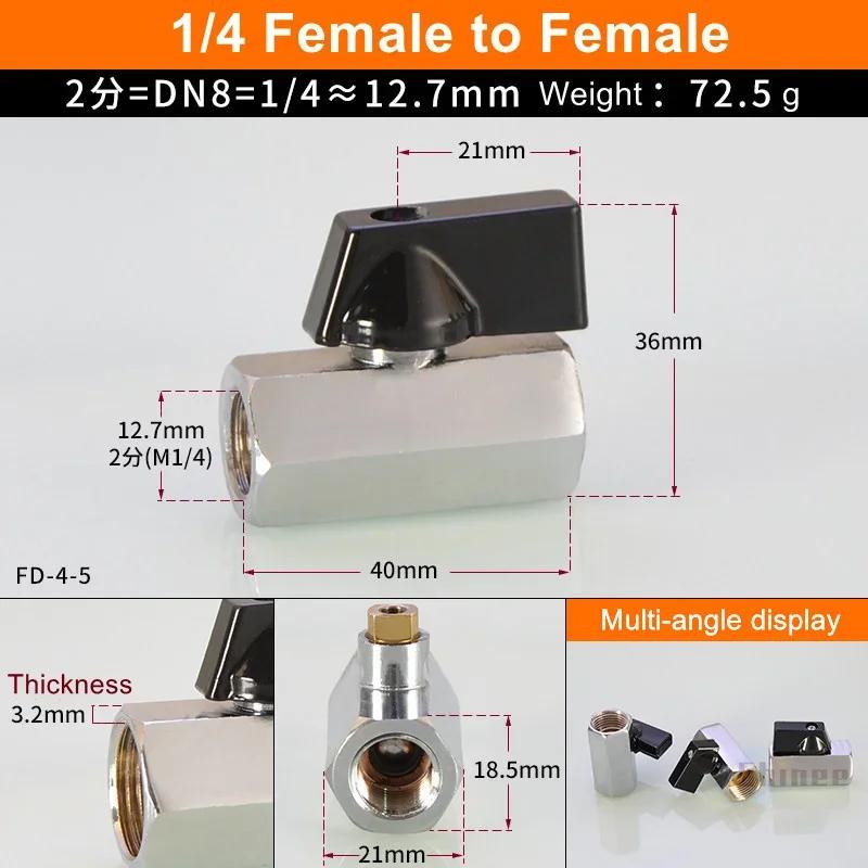 

Air Compressor Water Gas Oil Shut Off Valve Brass Ball Valve BSP Threaded Black Mini Valve Male To Female Other