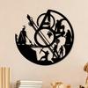 1pc Superhero Metal Wall Art Comic Statue Mural Home Living Room Decor New Year Gift