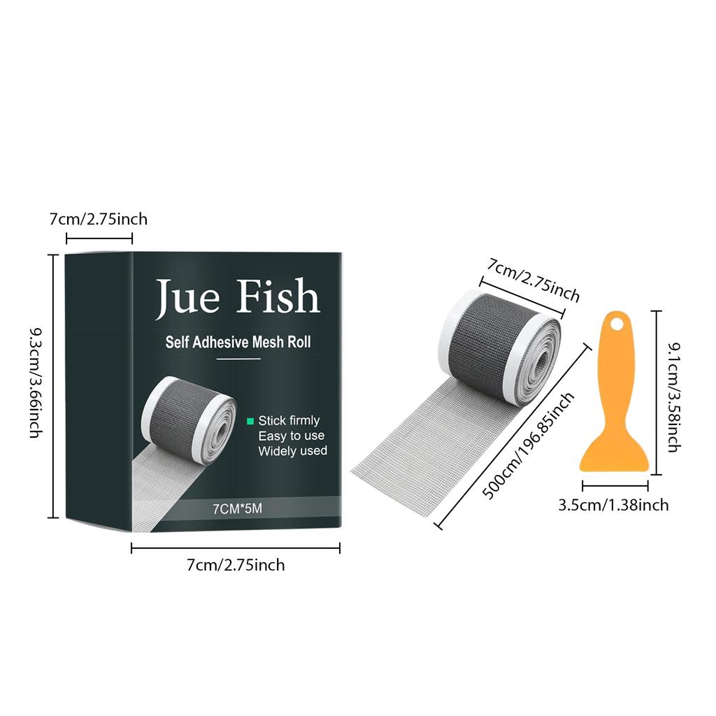 Jue Fish Roll Self-Adhesive Floor Drain Stickers Cutable Shower Drain Hair Catcher Disposable Mesh Sink Strainer Filter Screen Sticker