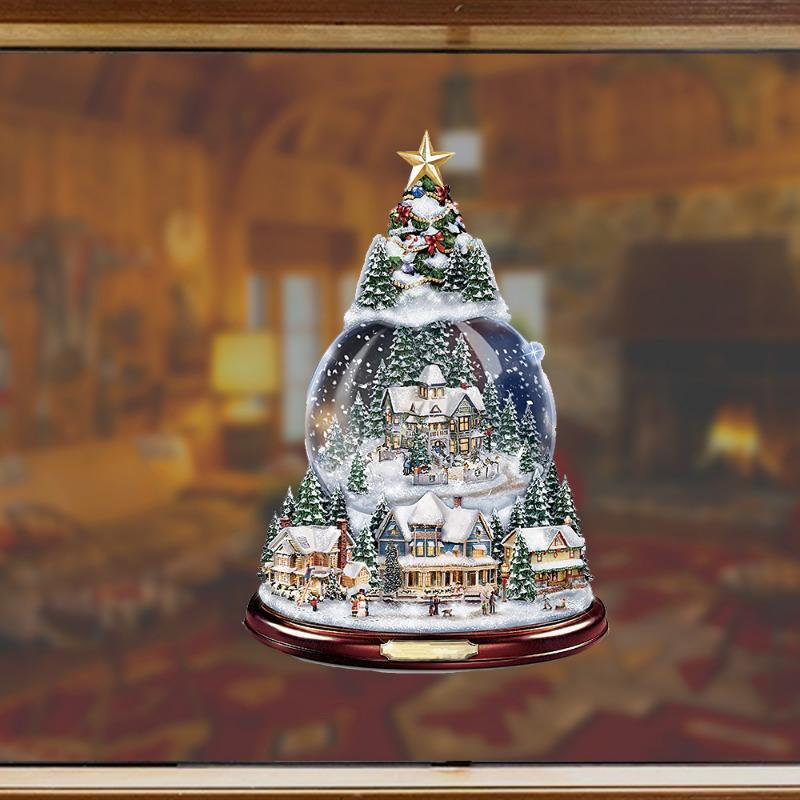 Christmas Tree Rotating Sculpture Train Decoration Window Stickers Christmas Decorations Winter Home Furnishings