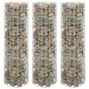 VidaXL 3× Circular Gabion Raised Bed Gabion Basket Garden Planter Plant Tub Terrace Outdoor Steel 152020
