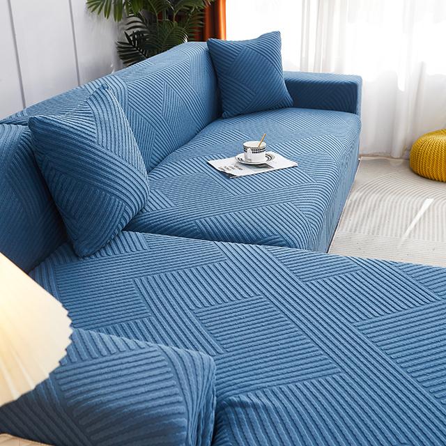 Elasticized Jacquard Sofa Slipcovers Soild Colour Dust Proof Sofa Covers L Shape Sofa Guard Designed For Living Room Office Couch Covers