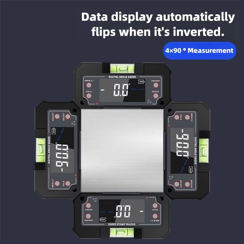 Multifunctional Digital Angle Gauge Magnetic Rechargeable Digital Inclinometer with Bubble 360-degree Measurement