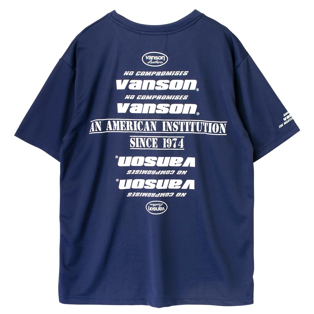 Vanson VSE25802S Men's Moisture-Wicking, Quick-Drying Mesh T-Shirt (M, Navy/White)