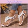 Beach Sandals For Women With Flower Embellishments And Rubber Sole Summer Footwear
