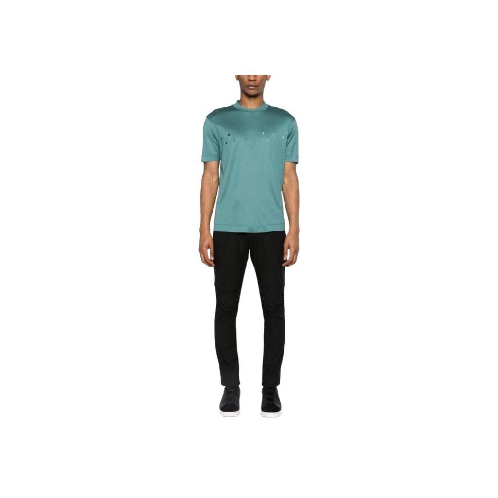 Emporio Armani Solid Color Fitted Crew Neck Short Sleeve T-Shirt Men tops Green 3D1TA2-1JUVZ-0772