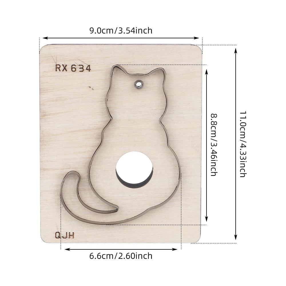 1pc leather handmade stamping cutting die mold, cat shaped punch template, DIY making leather cat hanging decorate puncher tool