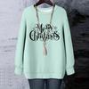Ladies' Christmas Printed Round Neck Long Sleeved T-shirt Sweatshirt Top