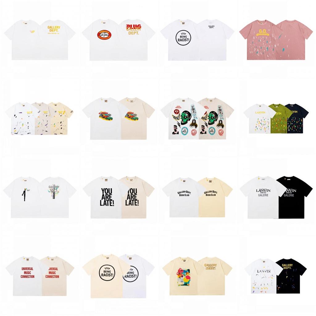Wholesale GALLERY DEPT washed old short-sleeved beauty tide retro skull print couple loose T-shirt summer
