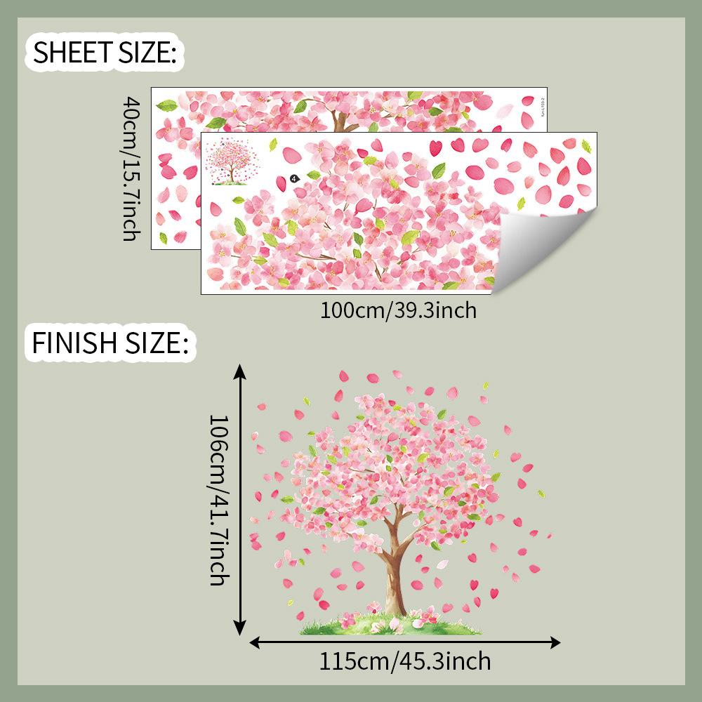 Branches Flowers Fallen Leaves Bedroom, Living Room Entrance Hall Home Background Beautification Wall Stickers