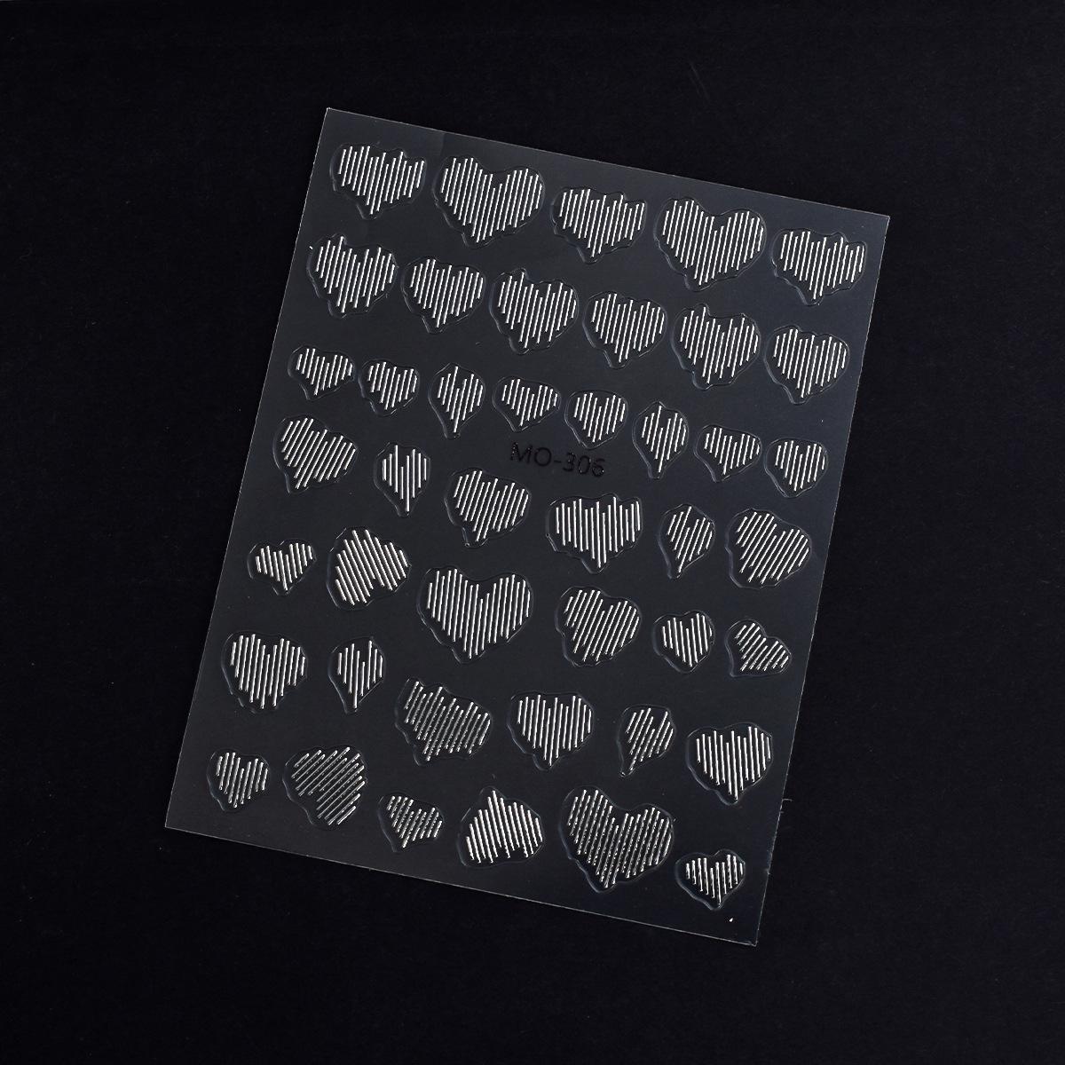 

High-Gloss Reflective Silk Thread Nail Stickers for Nightclub Disco – Long Strip Embossed Decals
