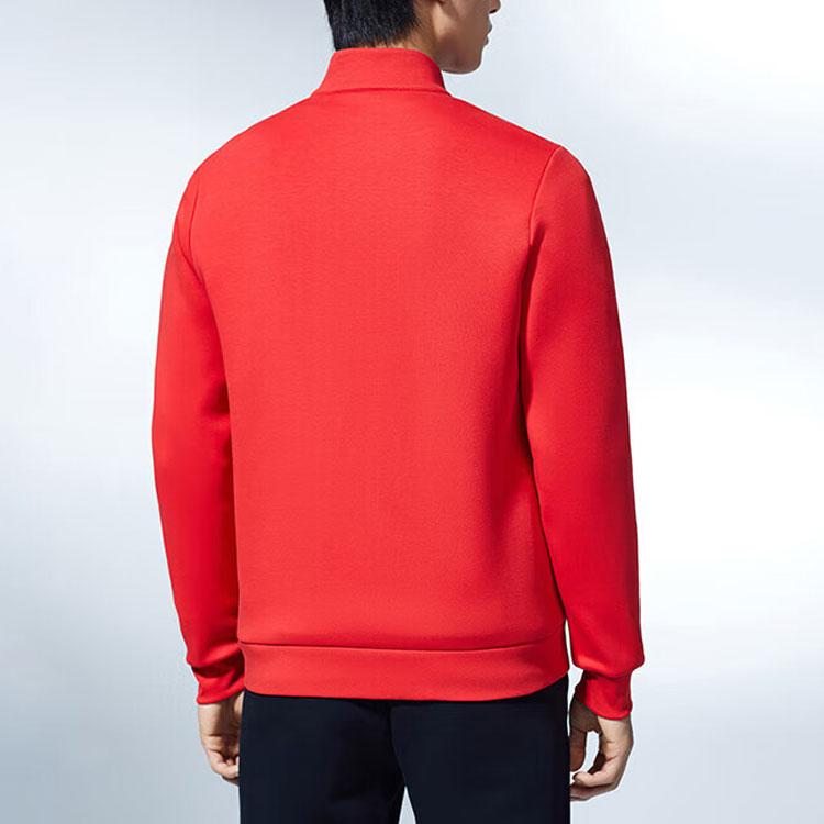 Anta Solid Color Letter Print Casual Knit Sports Jacket Men Outerwear Red 152317702-2