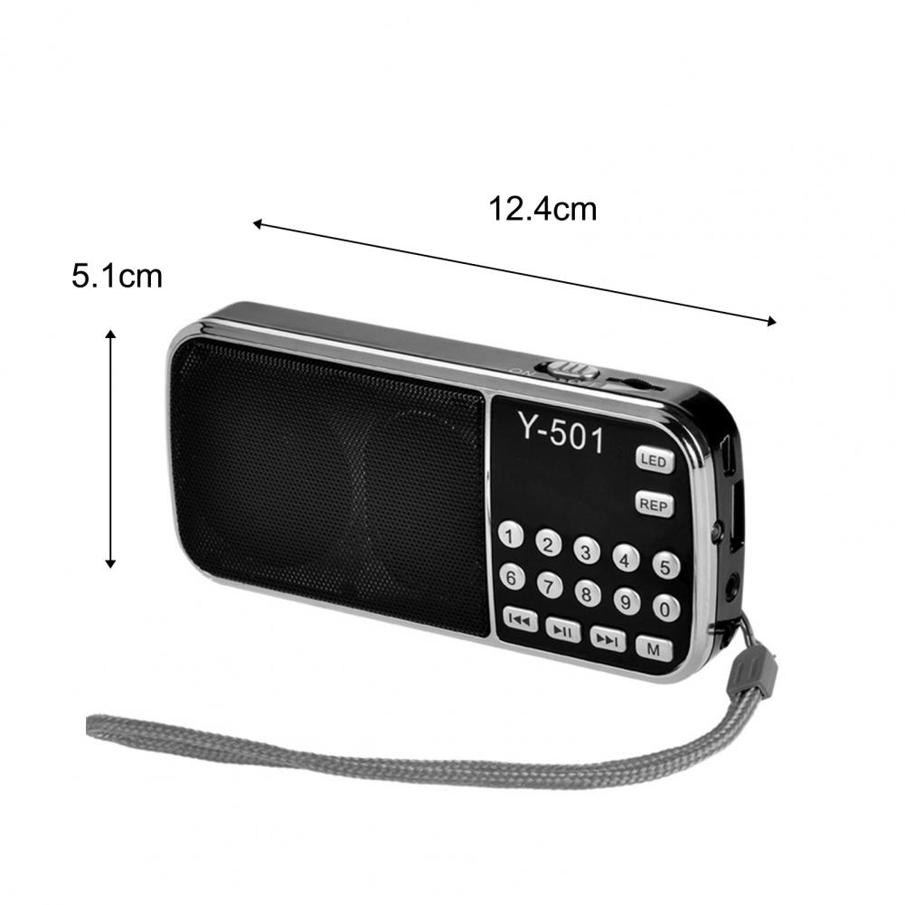 FM Radio LED Flashlight Audio Music Players Speaker Digital Support TF Card USB AUX Portable High Sensitivity Digital Speaker