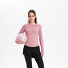 Ice Silk Long Sleeve Women's Quick-Dry Yoga Running Fitness Top - Slim Fit, Round Neck T-Shirt for Spring, Summer, Autumn