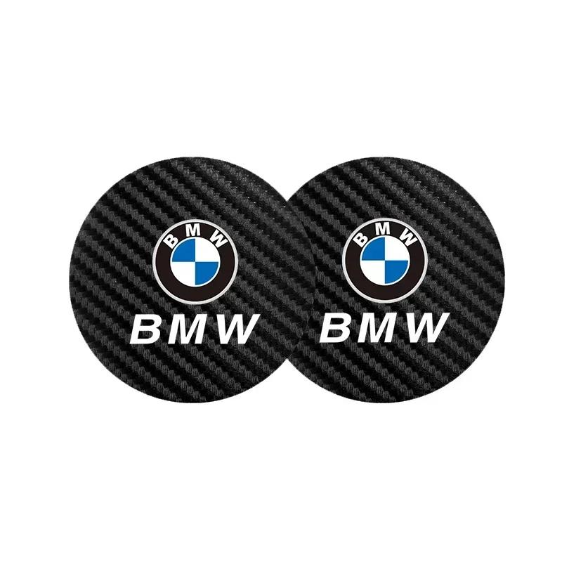 2025 2Pcs Leather Coaster Anti-noise Water Cup Pad Cushion For BMW E46 E90 G30 F30 F10 X2 X3 X4 X5 X6 X7 E28 F20 E60 E70 E39