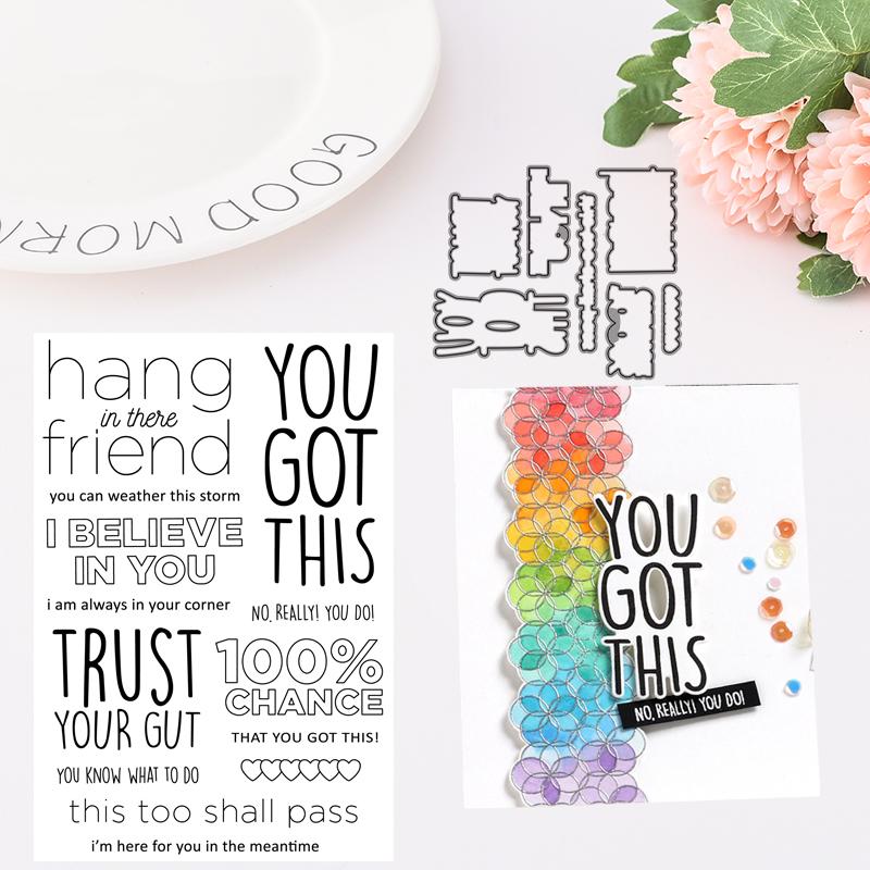 

Letters Metal Cutting Dies and Clear Stamp Set Scrapbooking Photo Album Decoretive Embossing Only stamp