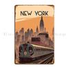 New York Manhattan City Travel Metal Plaque Cinema Cinema Customize Garage Decoration Funny Tin Sign Poster