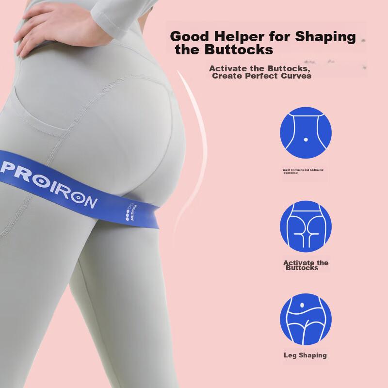 PROIRON Puli'ai Yoga Leg Exercises Resistance Bands Elastic Loop Leg Resistance Band Set, 10 Pieces, 10-50 Lbs