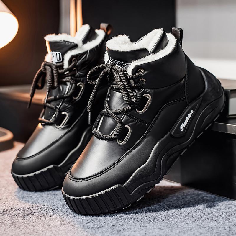 Winter Snow Boots for Men Add Velvet Men's Sports and Leisure Wear-resistant Non-Slip Sneakers Ankle Boots Soft and Comfortable