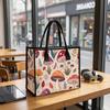 Cute Mushroom Printed Tote Bag Stylish Daily Use Shoulder Bag