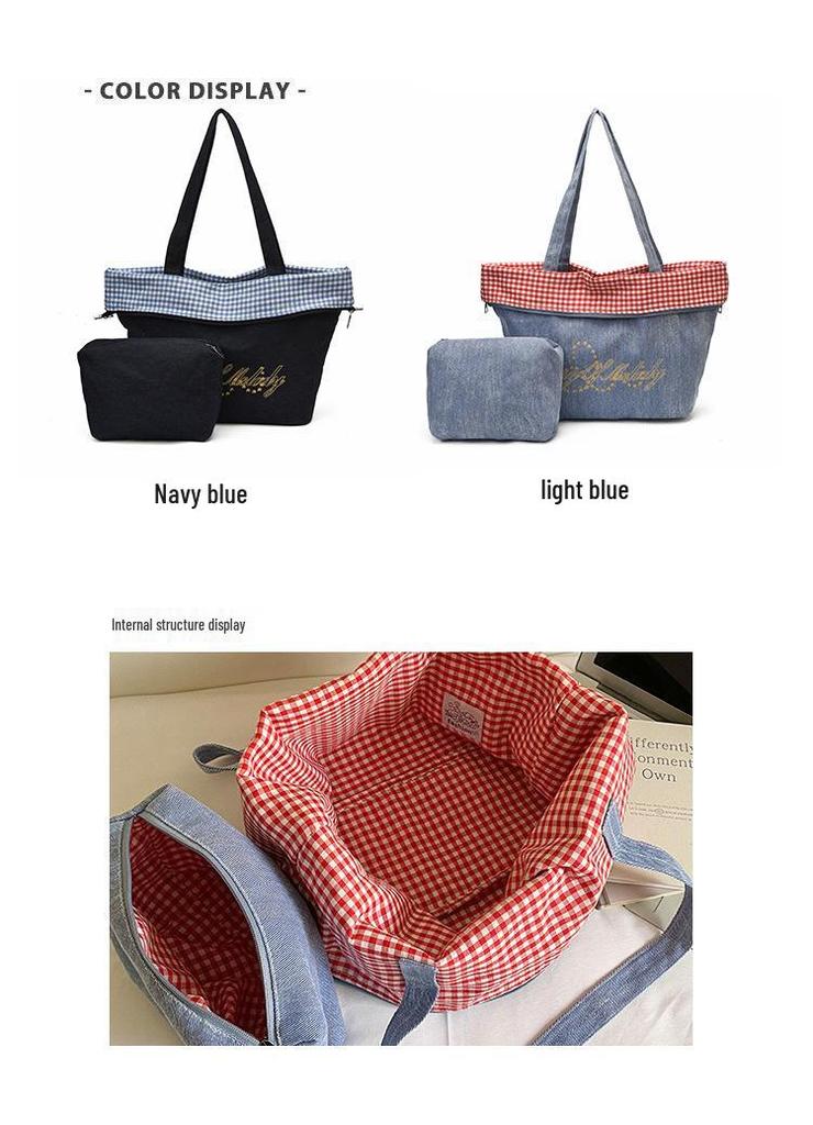Versatile Denim Double-Sided Crossbody & Shoulder Bag for Women – Trendy, Large Capacity Commuter Bag