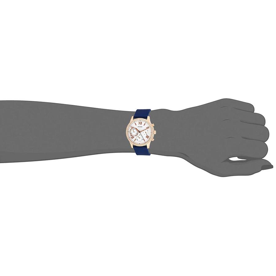 Guess Three-Hand Blue Silicone Strap Women's Quartz Watch - W1135L3