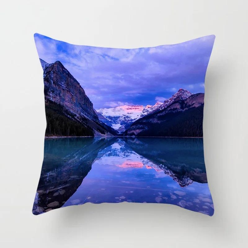 Luxury Home Decor Pillow Cover Car Living Room Sofa Cushion Cover Beautiful Natural Scenery Pattern Cushion Cover