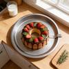 Non-Stick Round Stainless Steel Baking Pan 9-Inch Cake Mold with Metal Spatula Heat-Resistant Essential Kitchen Tool for Pizza Pie Cheesecake