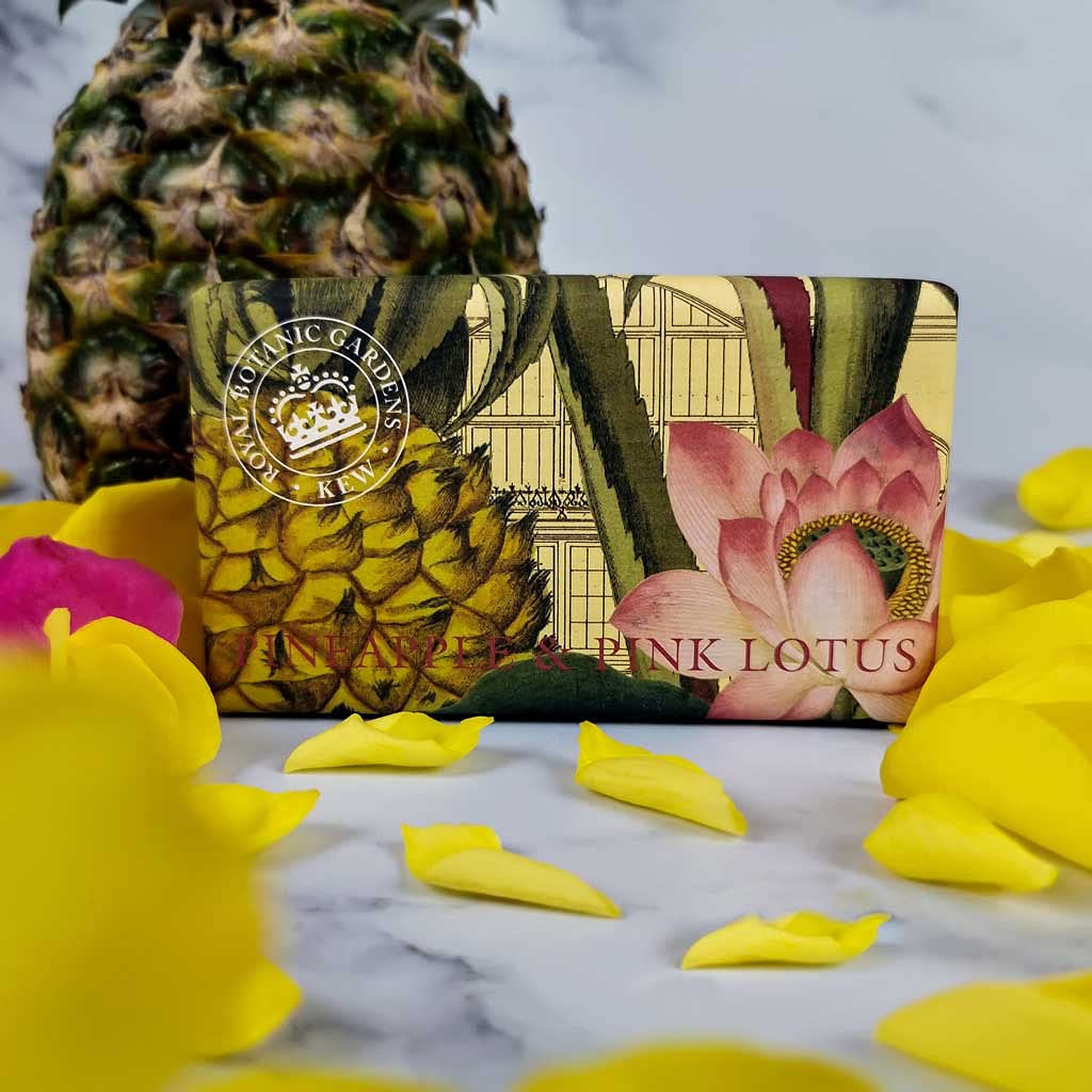 The English Soap Company Sanwa Trading English Soap Company KEW GARDEN Luxury Shea Soaps Pineapple Pink Lotus &