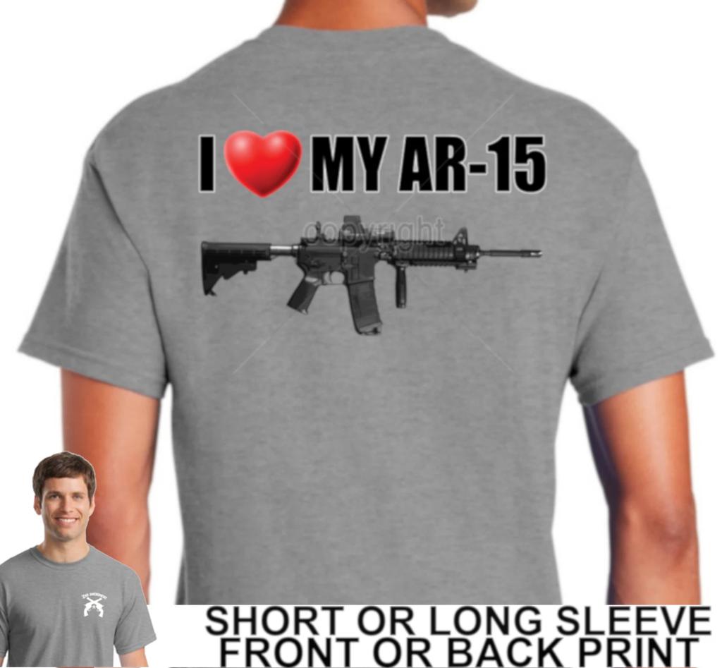 I Heart My AR15 Rifle American Gun Rights Freedom Mens 2nd Amendment T Shirt
