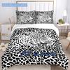 Black And White Leopard Print Duvet Cover Soft Bedding Set For Bedroomdorm Personalized Name Threepiece Set 1 Duvet Cover And 2 Pillowcases Perfect
