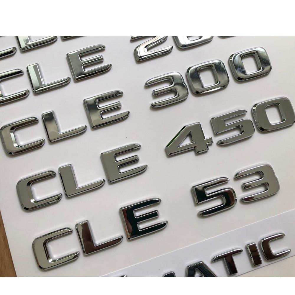 Chrome Silver Trunk Letters for Mercedes Benz CLE53 AMG CLE200 CLE220 CLE220d CLE260 CLE300 CLE350 CLE400 CLE450 CLE500 Emblems ZB1