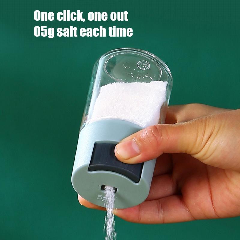 Metering Salt Shaker Push Type Salt Dispenser Salt Tank Sugar Bottle Spice Pepper Salt Shaker SpiceJar Can Seasoning Bottle