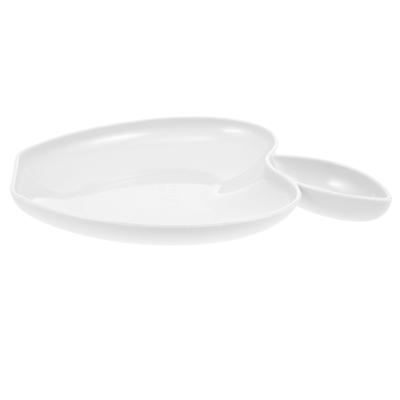 Shaped Dip Plate Dumpling Serving Dish with Sauce Compartment for Restaurant Home Party Use Snack Serving Tray